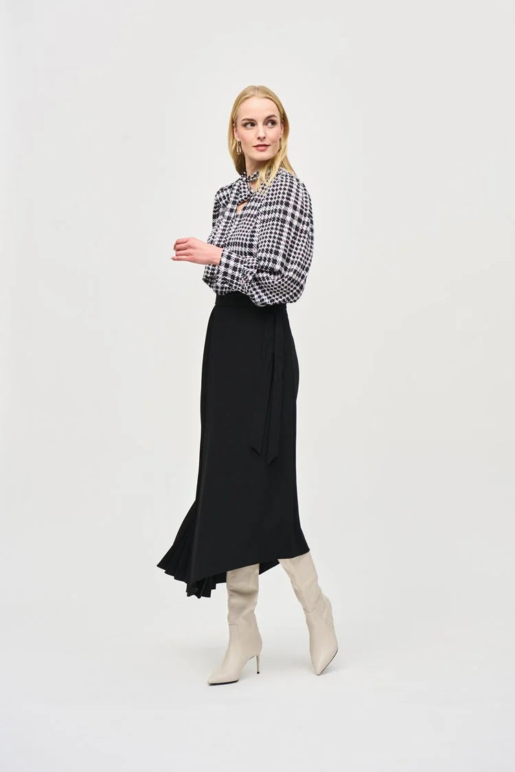 Georgette Plaid Puff Sleeve Top- Vanilla/ Multi