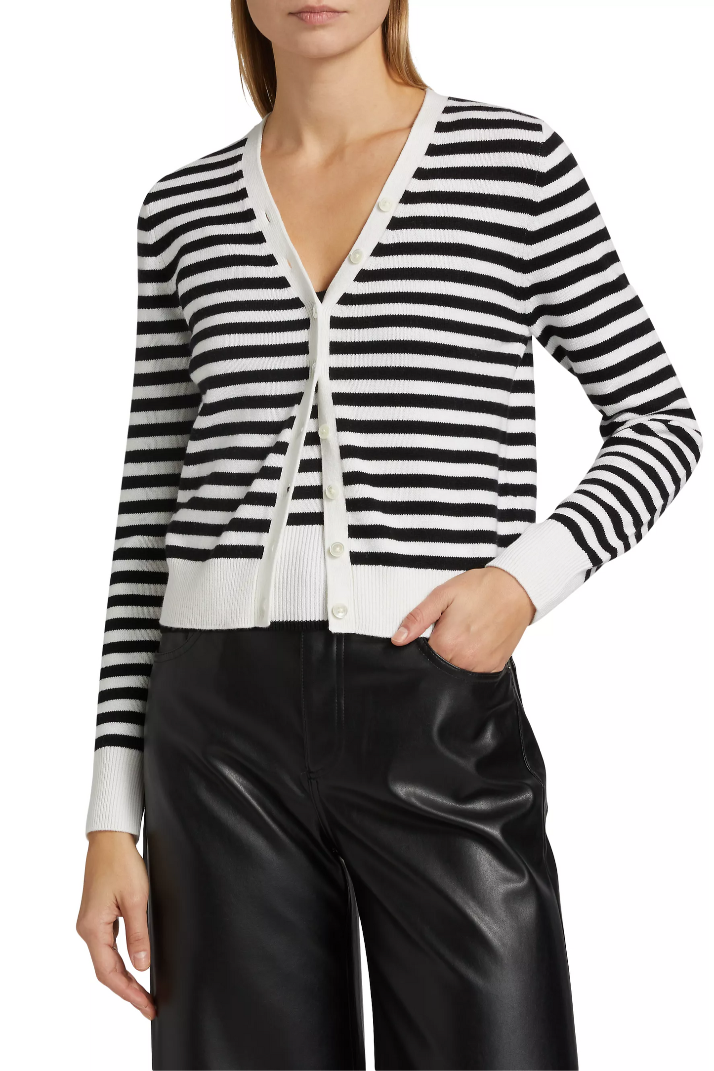 Santina Striped V-Neck Cardigan