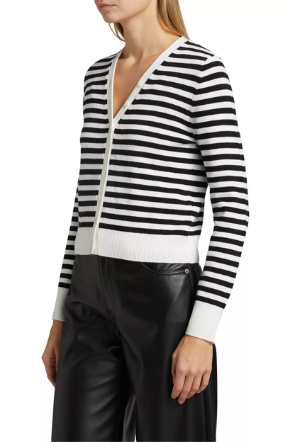 Santina Striped V-Neck Cardigan