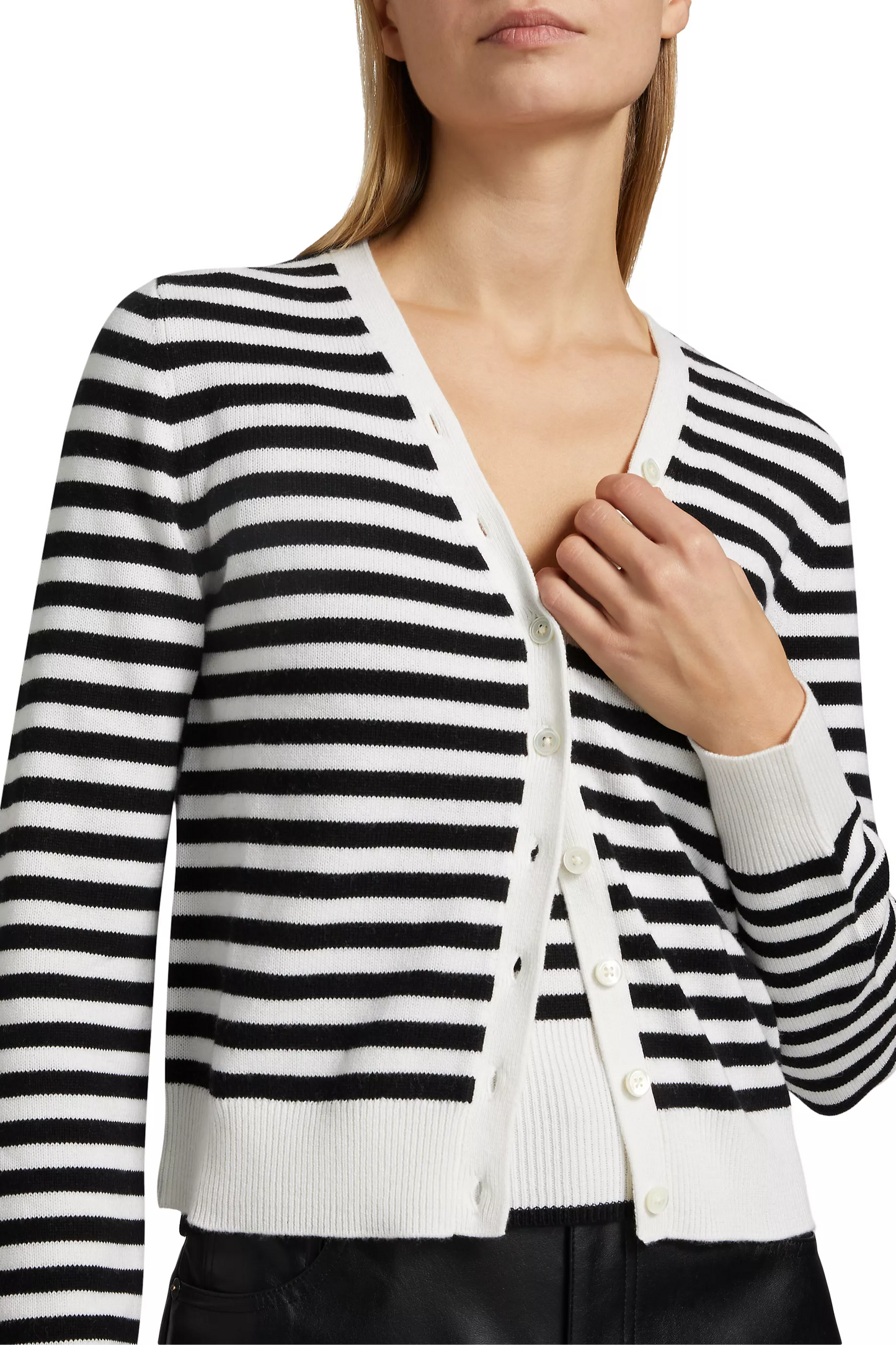 Santina Striped V-Neck Cardigan