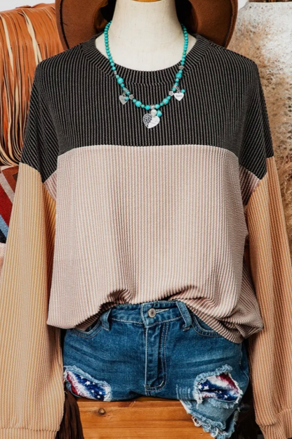 Colorblock Loose Sleeve Top