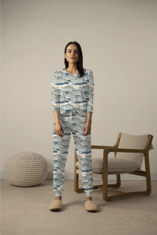 COZY LONG PAJAMA SET SKI TRAIL MAP