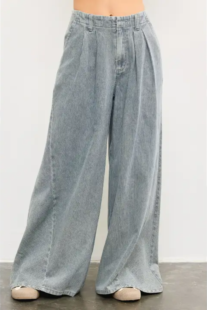 Side Line Detail Wide Denim