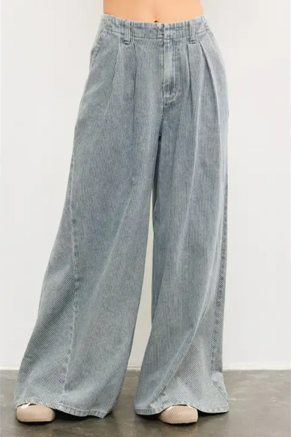 Side Line Detail Wide Denim