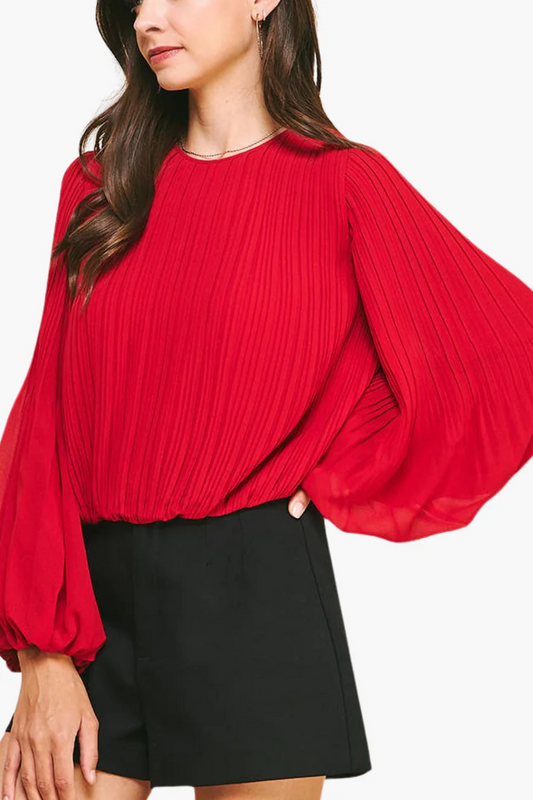 Pleated Woven Top