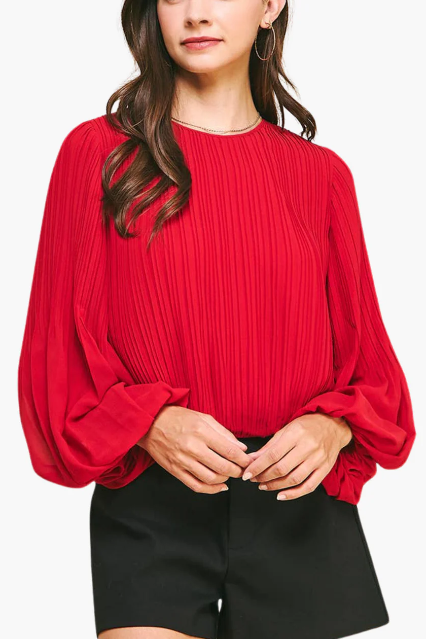 Pleated Woven Top