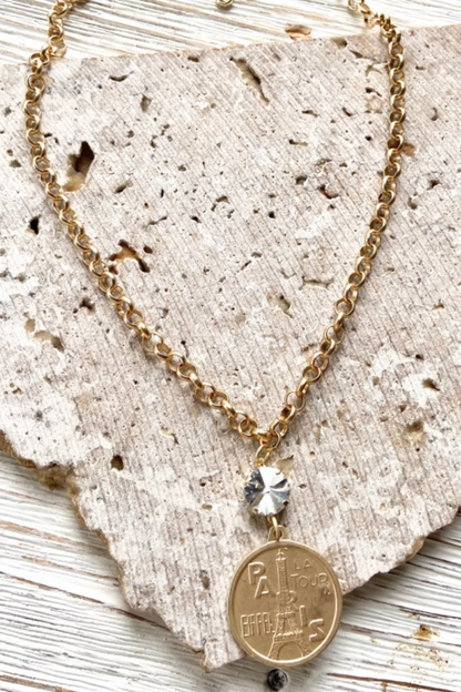 Paris French Coin Necklace