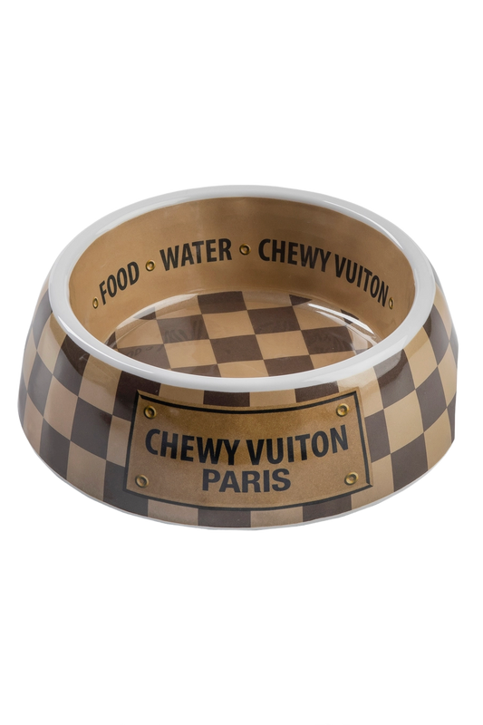 Checker Chewy Vuiton Single Bowl Small