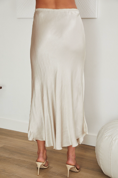 Reyan Satin Midi Skirt