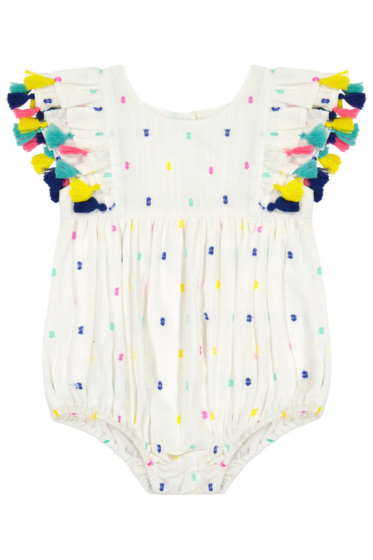 Anna Baby Romper Confetti Swiss Dot