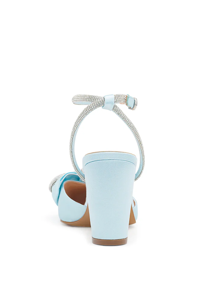 Satin Shoe with Rhinestone Bow