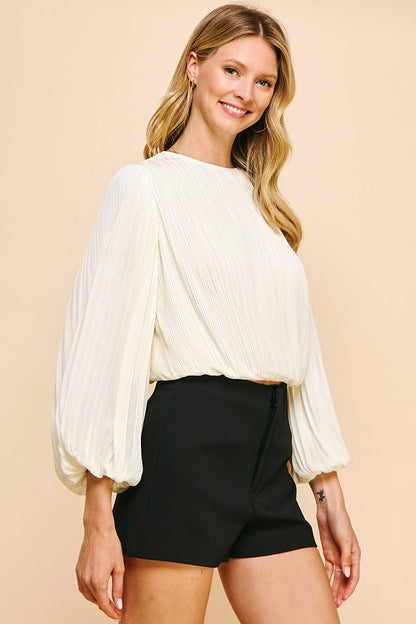 Pleated Woven Top