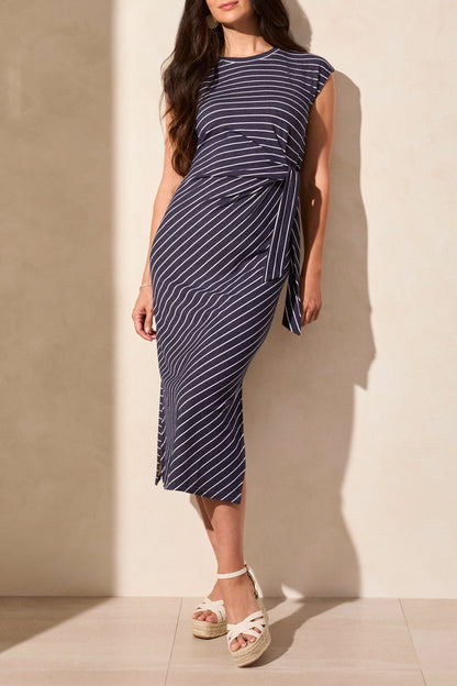 Dress with Front Self Belt