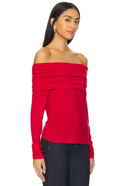 Off The Shoulder Top - Mars Red