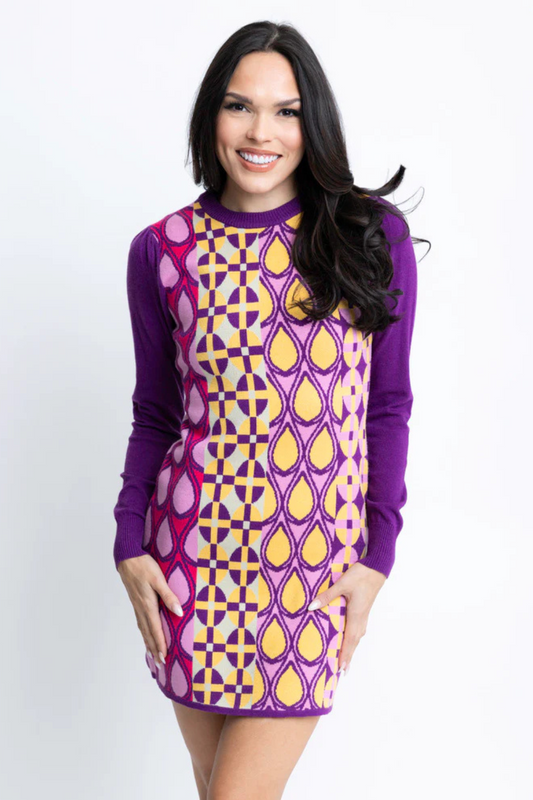 L/S Pattern Sweater Dress