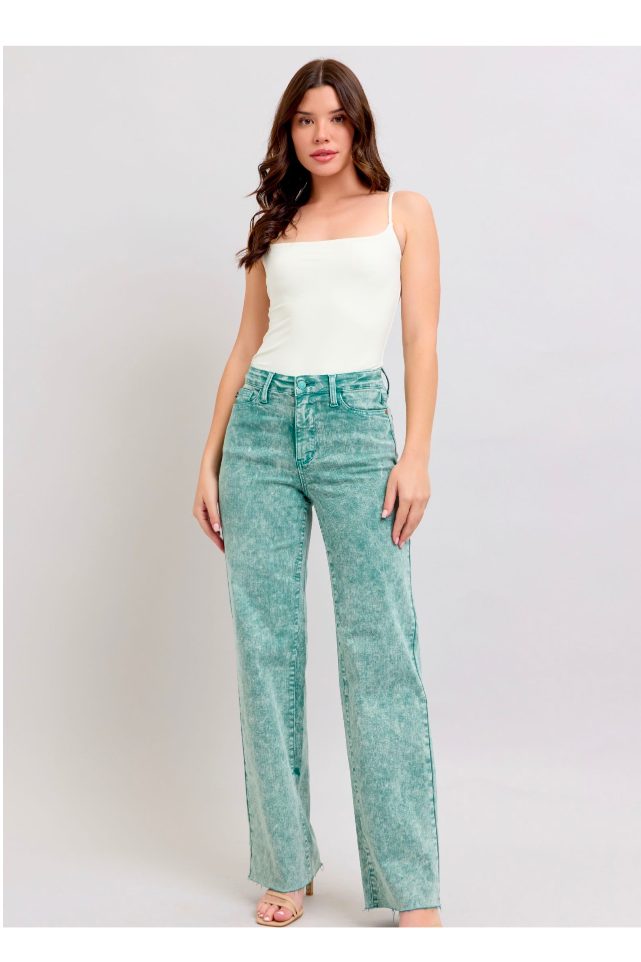 High Waist Raw Hem Dad Jean