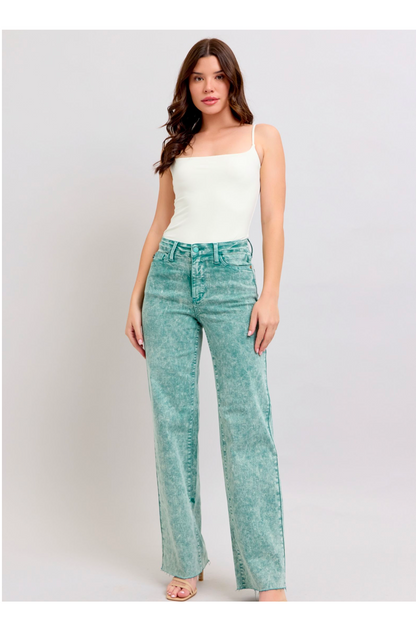 High Waist Raw Hem Dad Jean