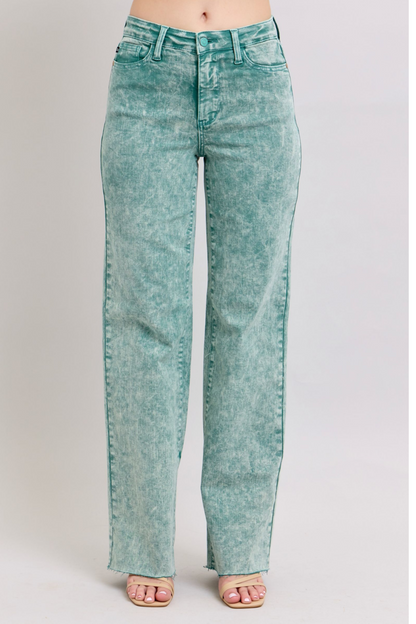 High Waist Raw Hem Dad Jean