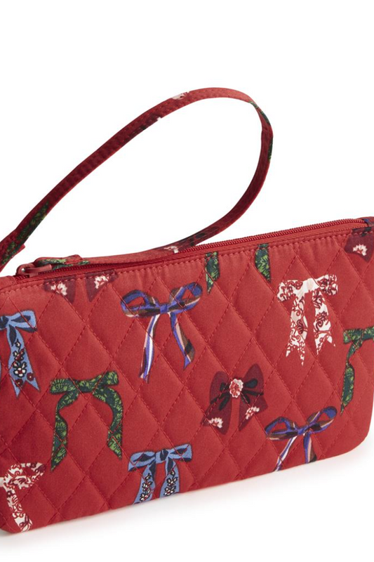 Bow Mosaic Zip Wristlet