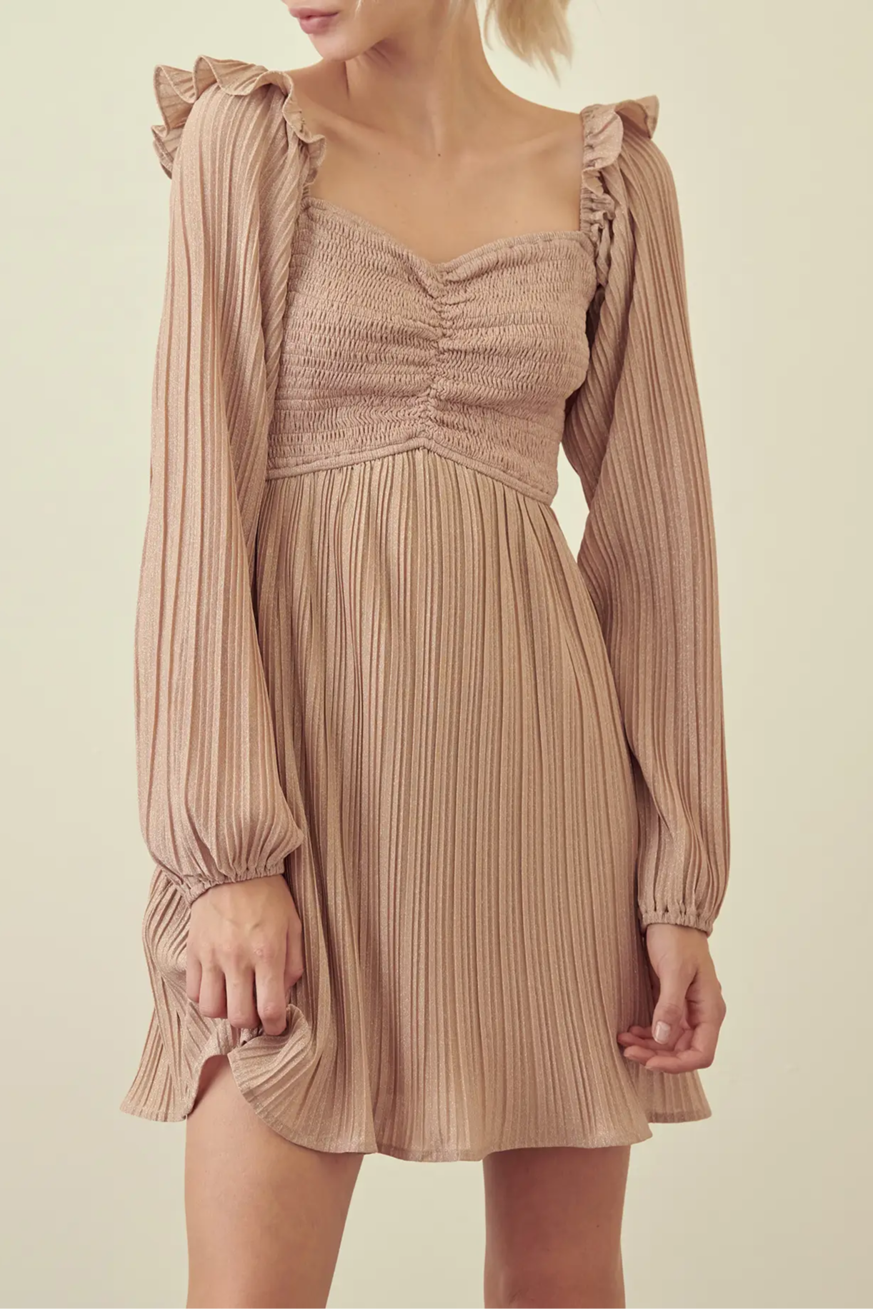 Rose Smocked Pleated Dress