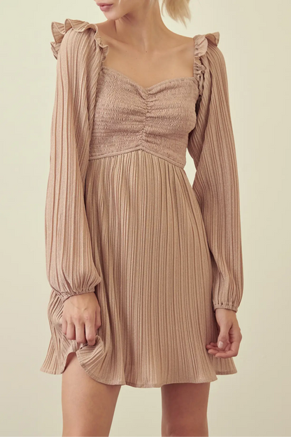 Rose Smocked Pleated Dress