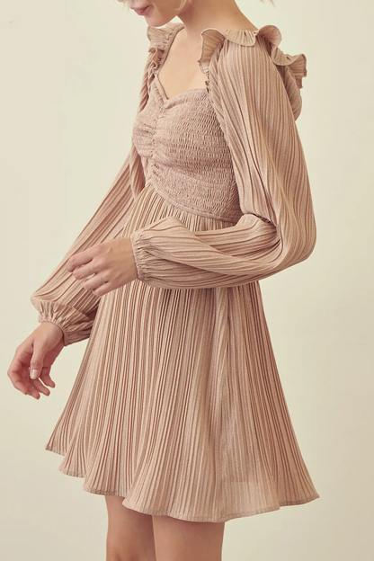 Rose Smocked Pleated Dress