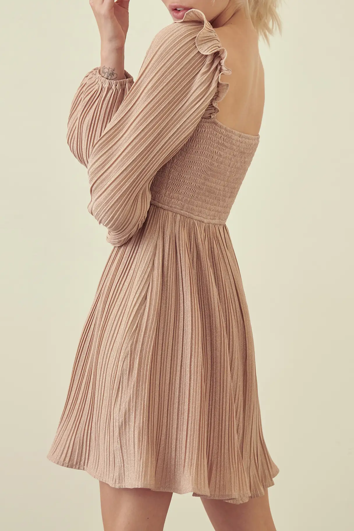 Rose Smocked Pleated Dress