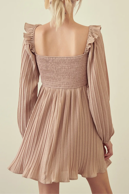 Rose Smocked Pleated Dress