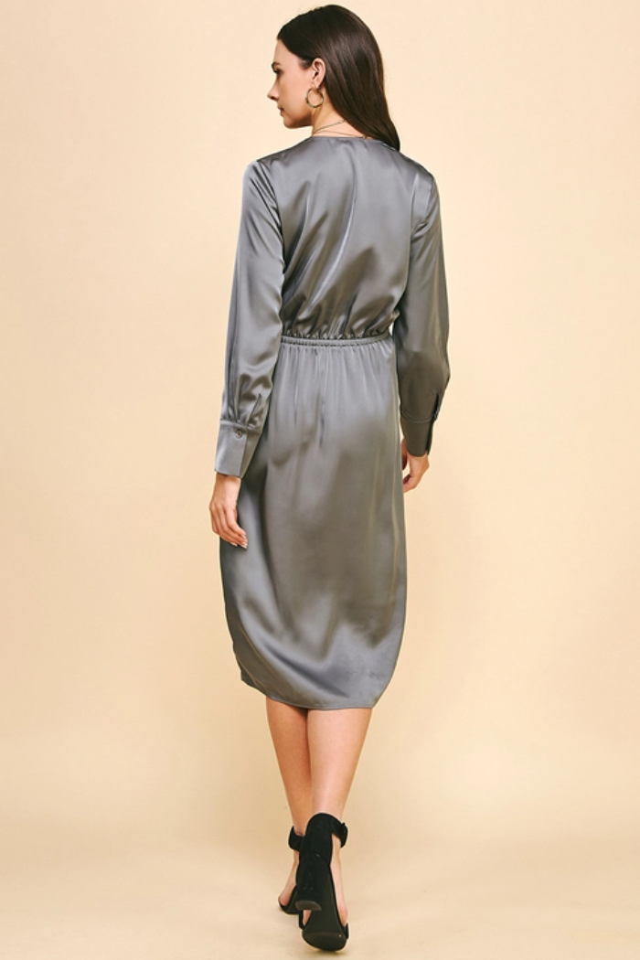 Satin Tulip Midi Dress