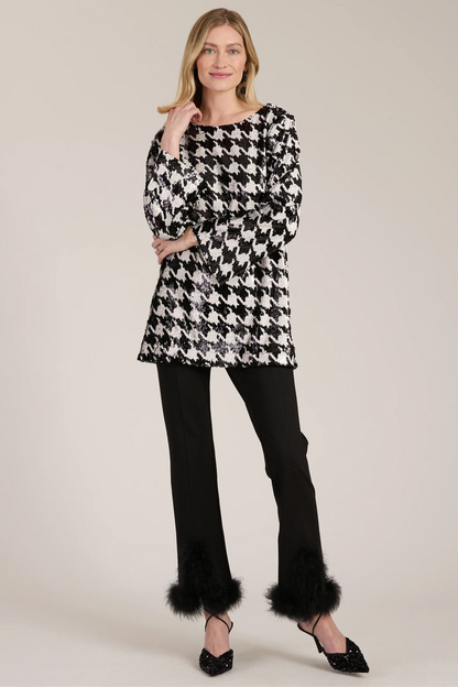 Sandra Sequin Houndstooth Tunic