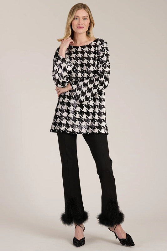 Sandra Sequin Houndstooth Tunic