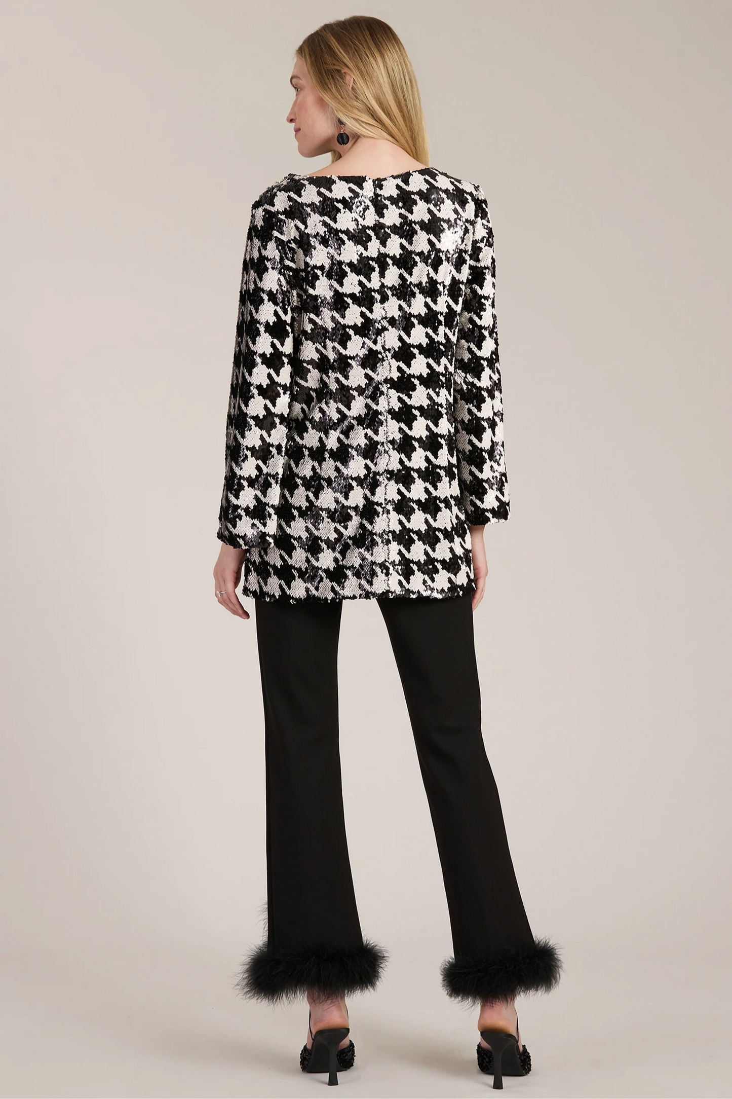 Sandra Sequin Houndstooth Tunic