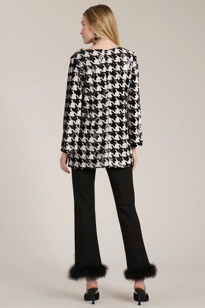 Sandra Sequin Houndstooth Tunic