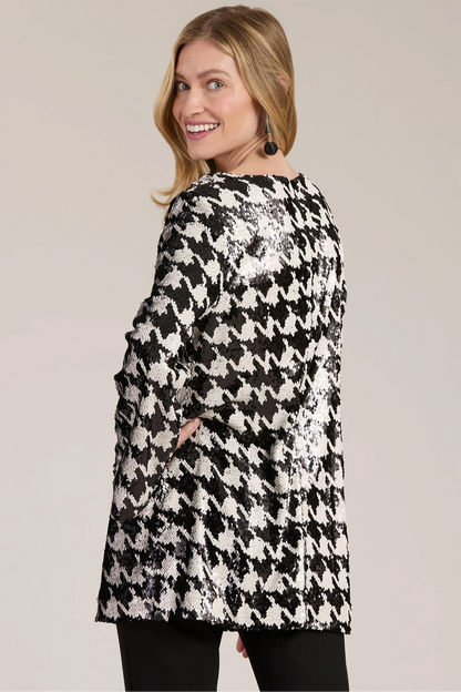 Sandra Sequin Houndstooth Tunic
