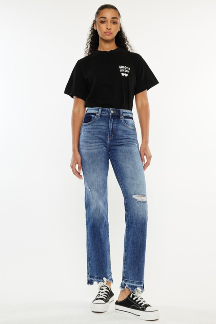High Rise Slim Straight Jeans
