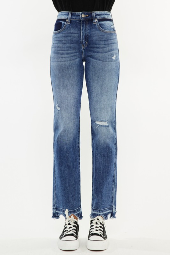High Rise Slim Straight Jeans