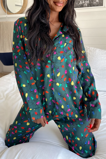 Classic PJ Set in Festive Lights
