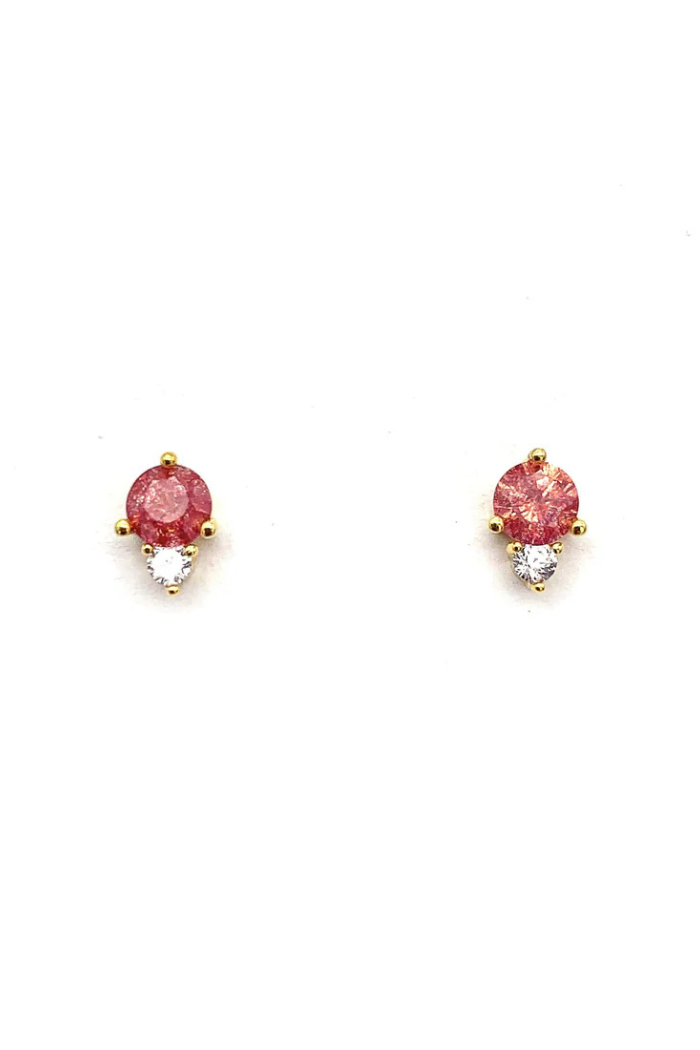 Gem CZ Studs - Pink