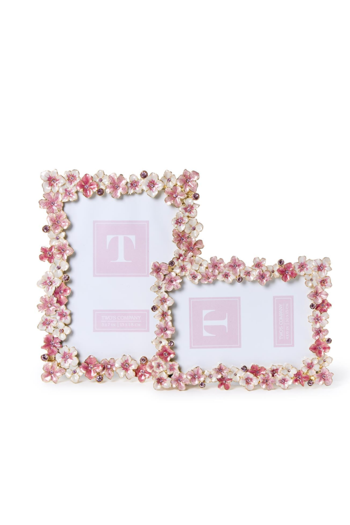 HYDRANGEA ENAMEL PHOTO FRAME 4X6