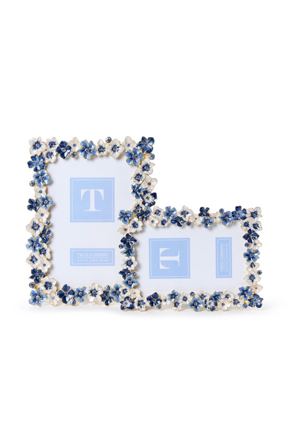 HYDRANGEA ENAMEL PHOTO FRAME 4X6
