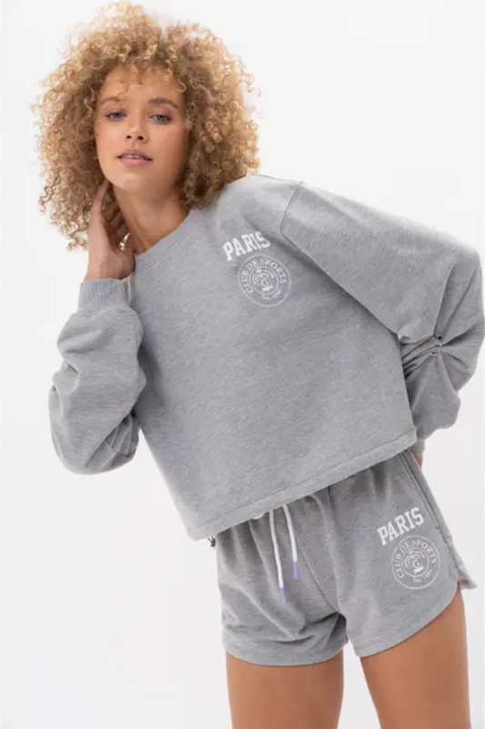 Paris De Club Sport Graphic Pullover and Shorts Set