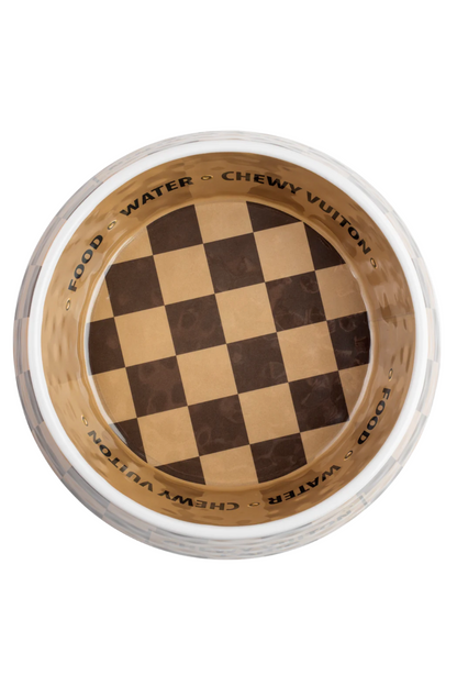 Checker Chewy Vuitton Single Bowl Large