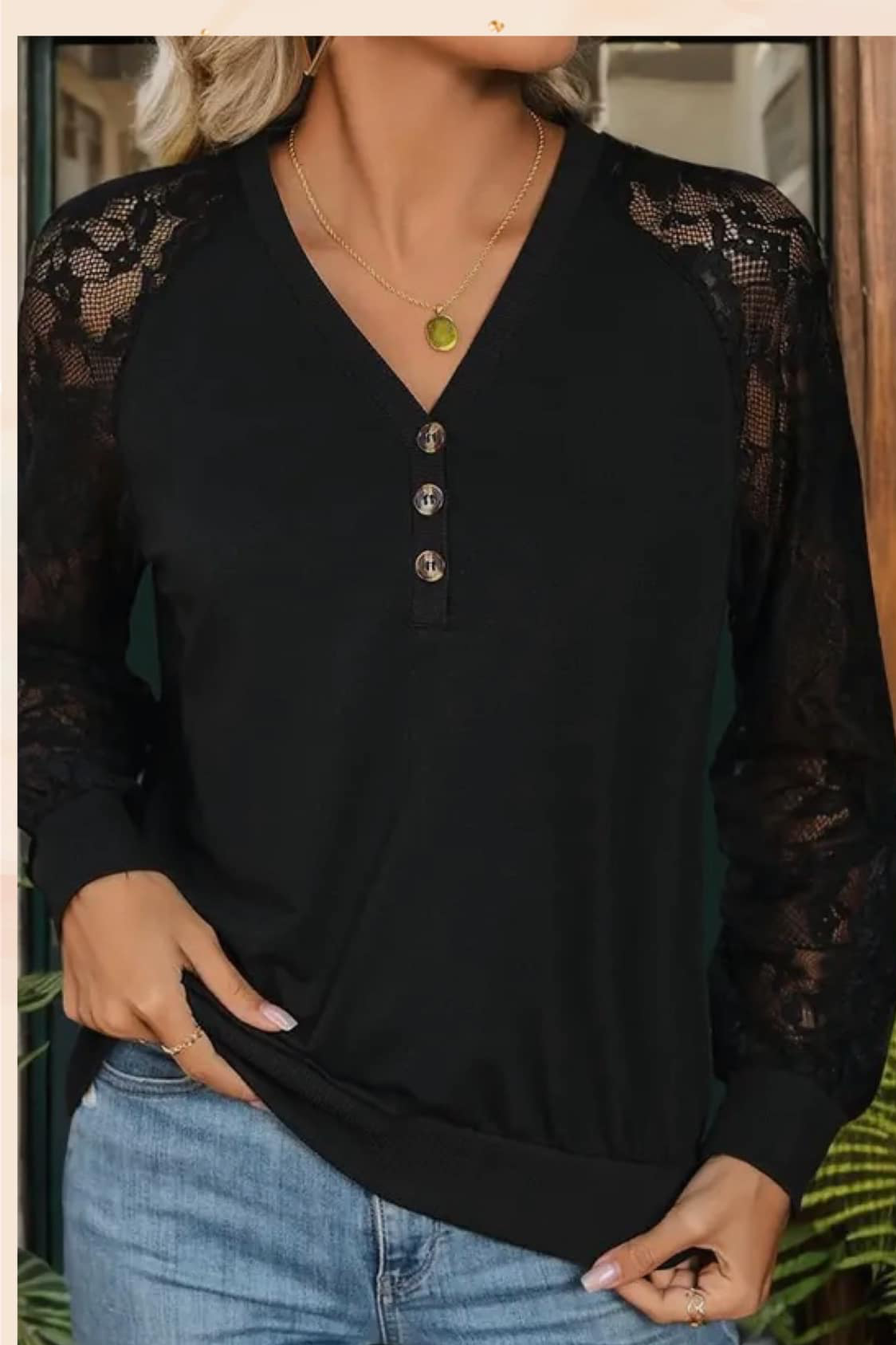 Lace Sleeve Top