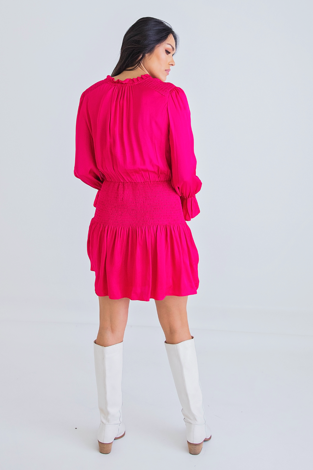 L/S Smocked Waist Dress