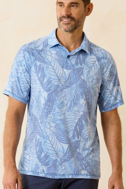 Tie Dye Fronds Polo- Blue Lapis