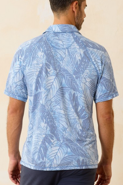 Tie Dye Fronds Polo- Blue Lapis