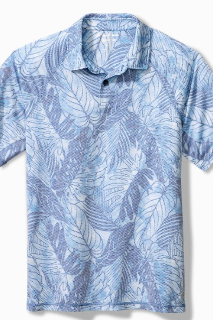 Tie Dye Fronds Polo- Blue Lapis