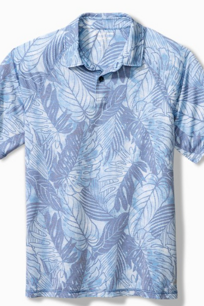 Tie Dye Fronds Polo- Blue Lapis