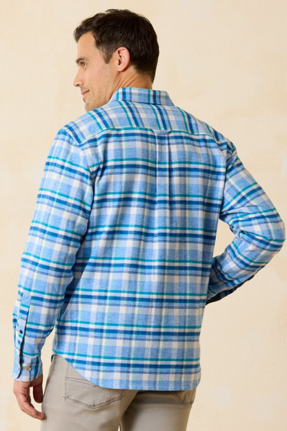 Lei'd Back Flannel Shirt Jacket- Mountain BlueBell