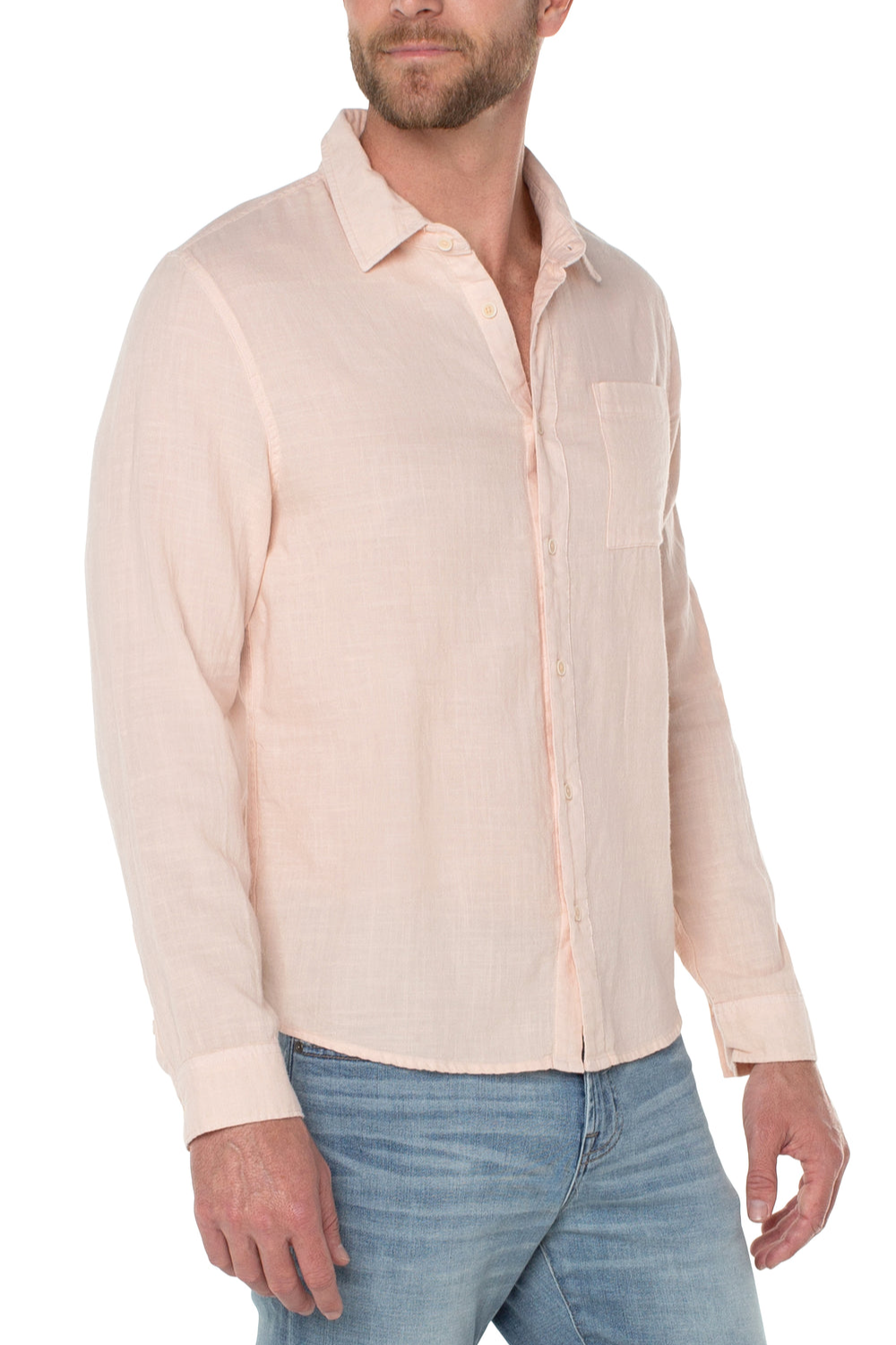 Long Sleeve Garment Dyed Shirt